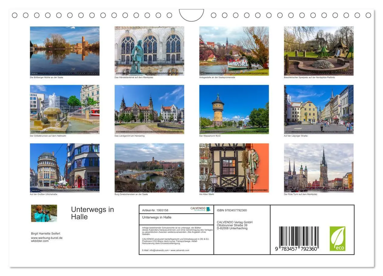Bild: 9783457792360 | Unterwegs in Halle (Wandkalender 2026 DIN A4 quer), CALVENDO...