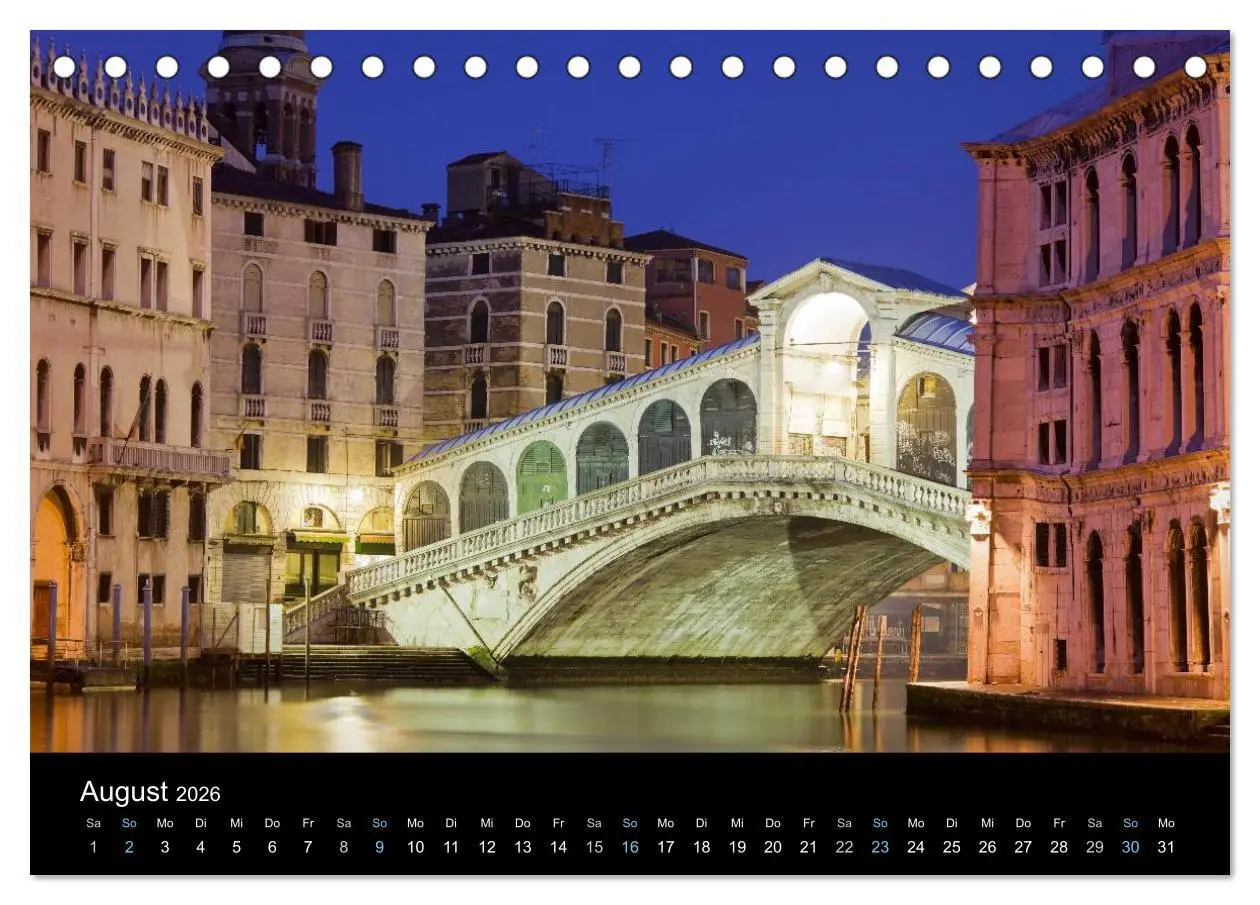 Bild: 9783516022360 | Venedig bei Nacht 2026 (Tischkalender 2026 DIN A5 quer), CALVENDO...