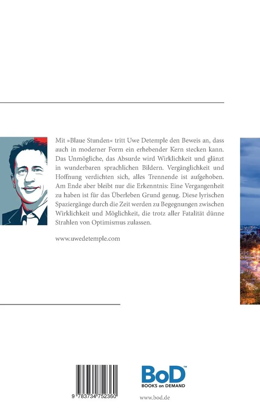 Rückseite: 9783734752360 | Blaue Stunden | Lyrische Momente | Uwe Detemple | Taschenbuch | 40 S.