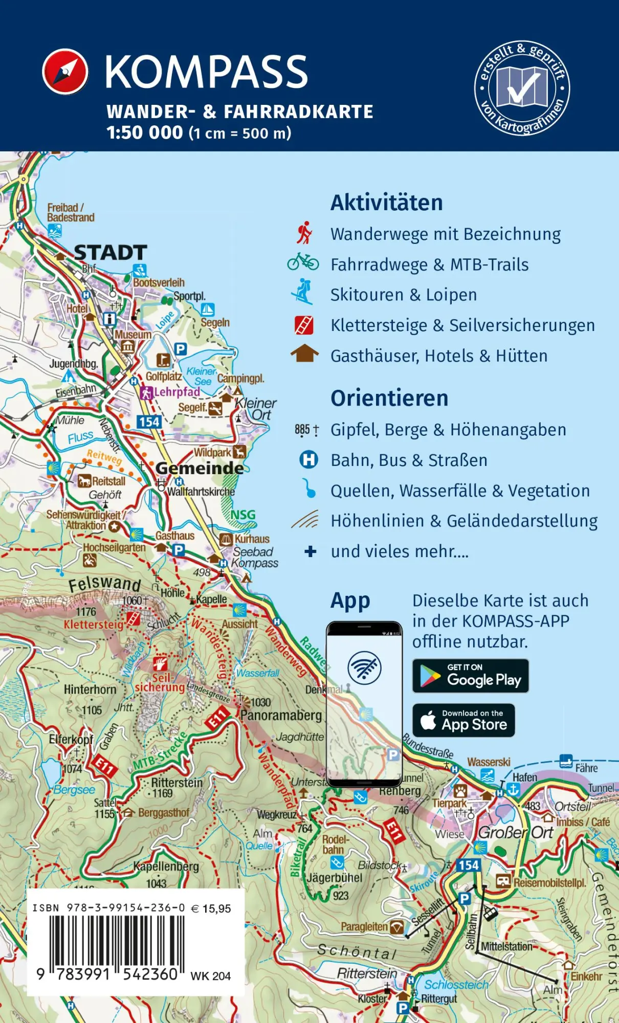 Rückseite: 9783991542360 | KOMPASS Wanderkarten-Set 204 Weinviertel (2 Karten) 1:50.000 | Deutsch