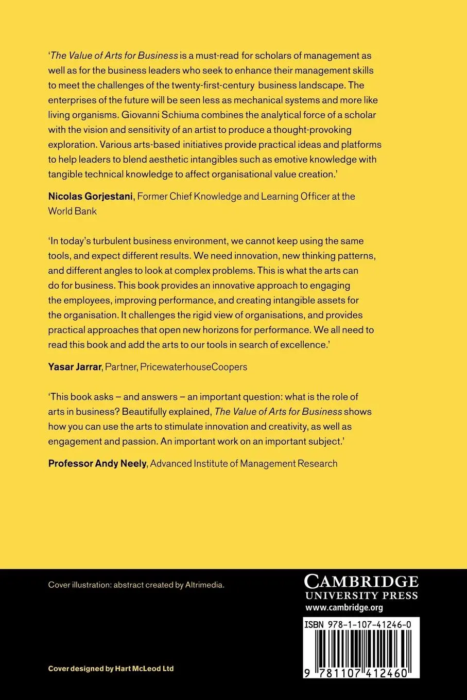 Rückseite: 9781107412460 | The Value of Arts for Business | Giovanni Schiuma | Taschenbuch | 2012