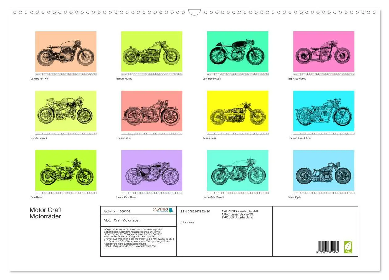 Bild: 9783457852460 | Motor Craft Motorräder (Wandkalender 2026 DIN A2 quer), CALVENDO...