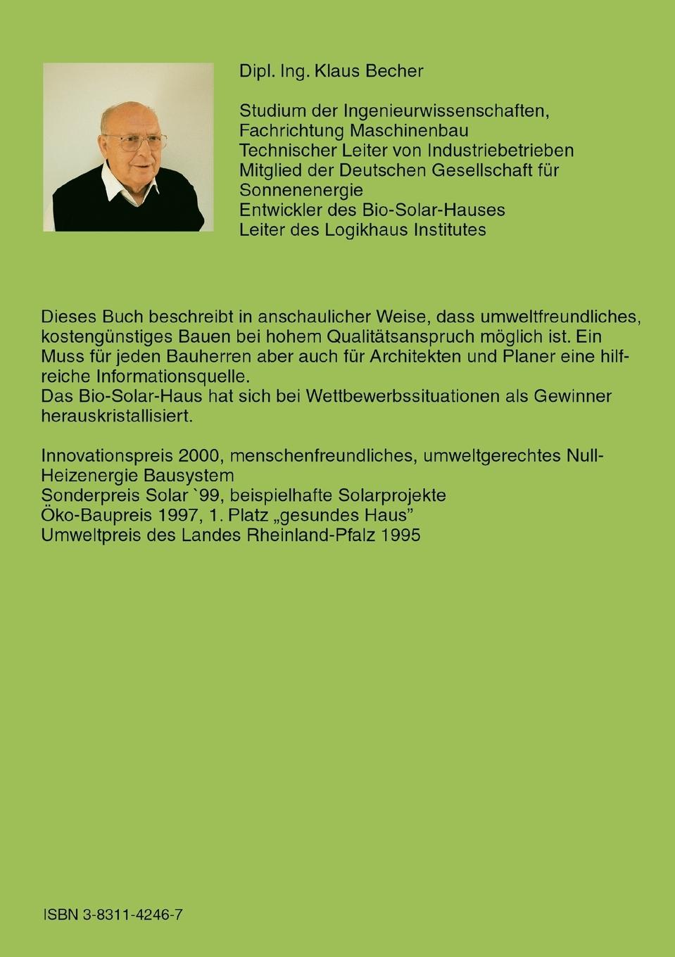 Rückseite: 9783831142460 | Bio Solar Haus | Klaus Becher | Taschenbuch | 200 S. | Deutsch | 2002
