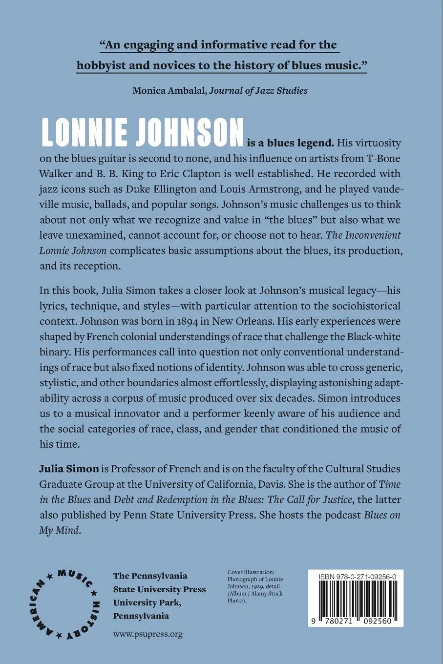 Rückseite: 9780271092560 | The Inconvenient Lonnie Johnson | Julia Simon | Taschenbuch | Englisch