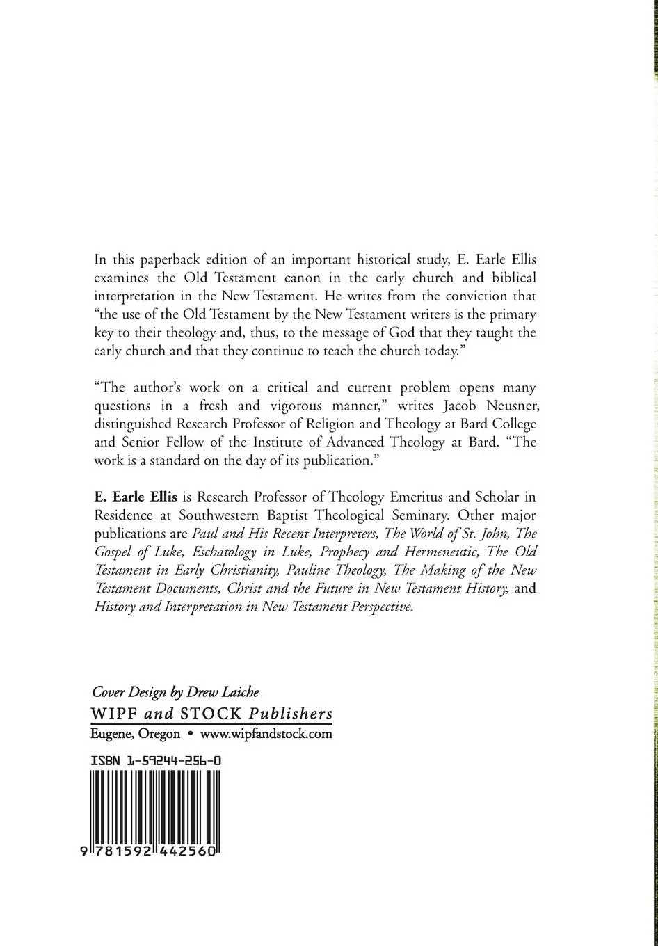 Rückseite: 9781592442560 | The Old Testament in Early Christianity | E. Earle Ellis | Taschenbuch