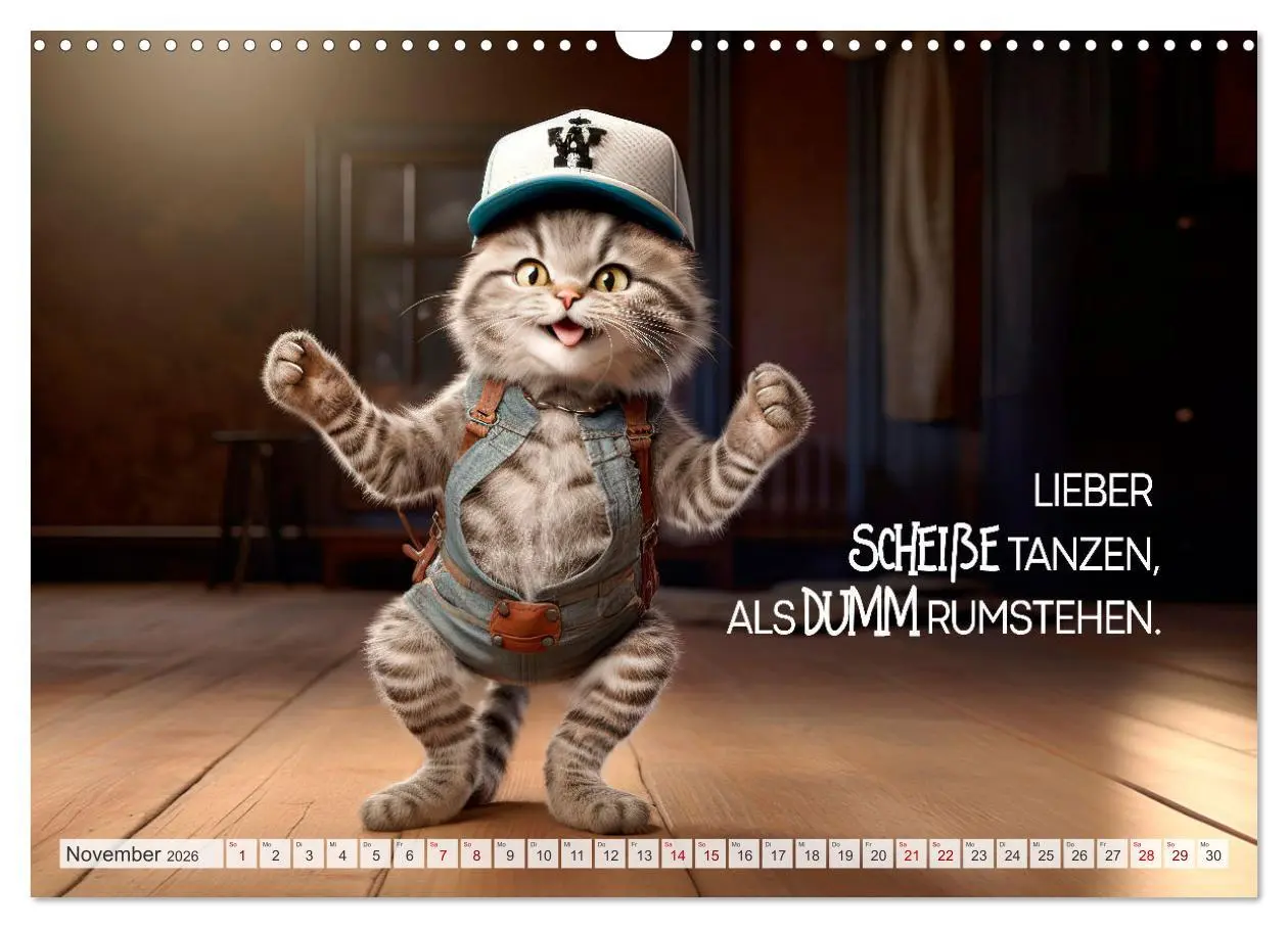Bild: 9783457462560 | Süße Katzen und coole Sprüche (Wandkalender 2026 DIN A3 quer),...