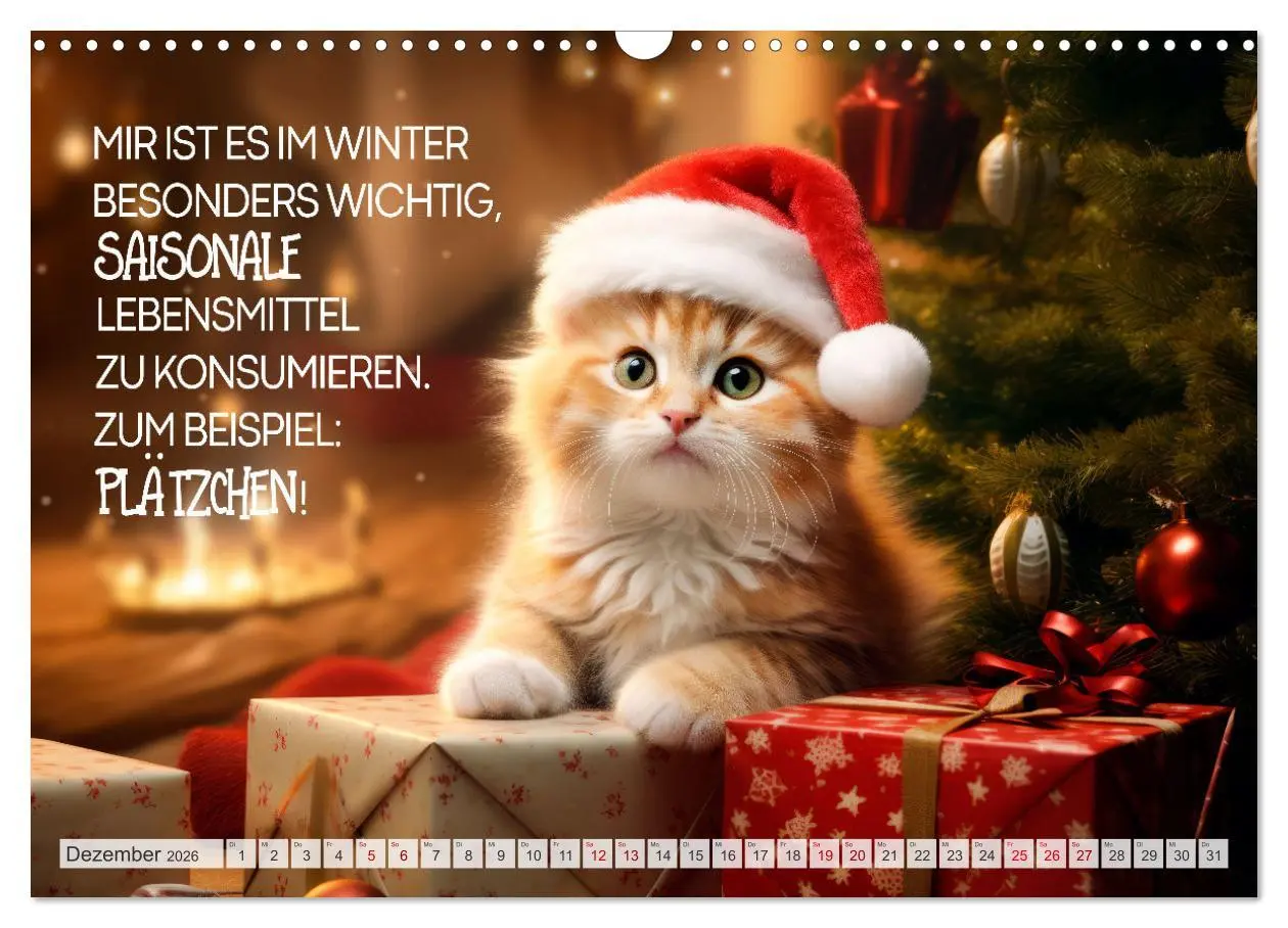 Bild: 9783457462560 | Süße Katzen und coole Sprüche (Wandkalender 2026 DIN A3 quer),...