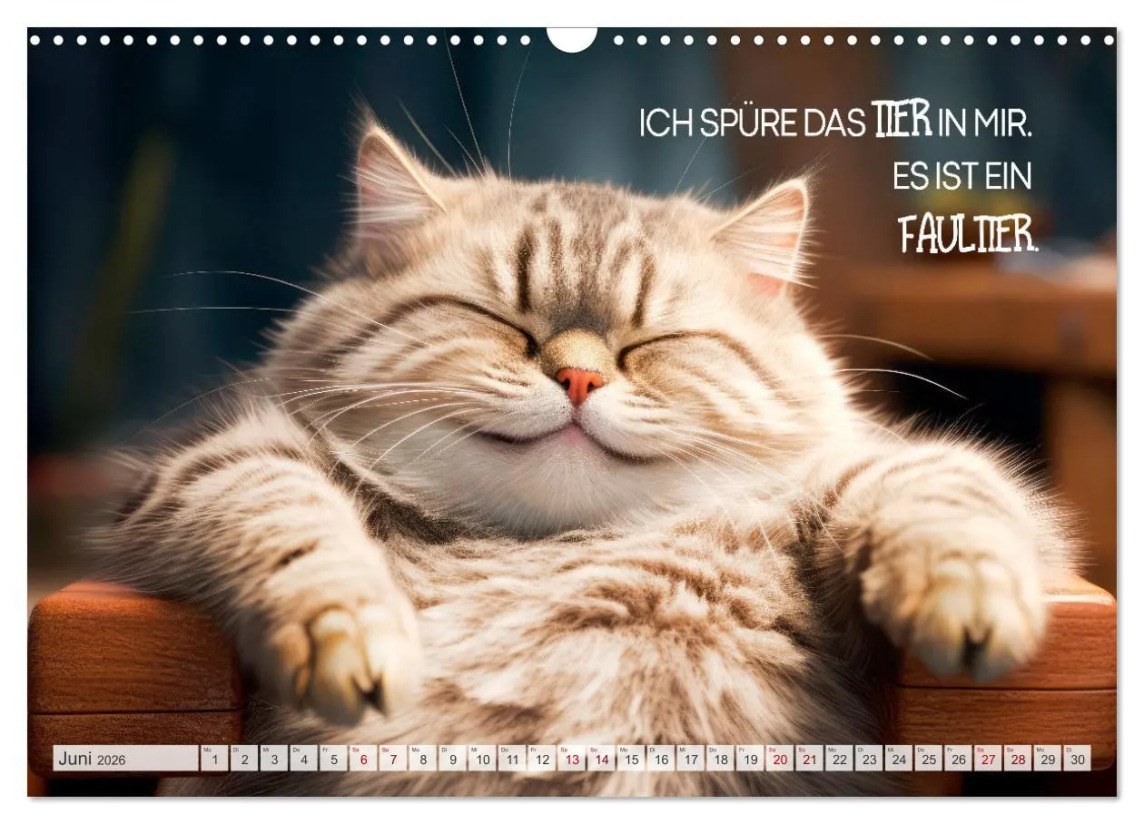 Bild: 9783457462560 | Süße Katzen und coole Sprüche (Wandkalender 2026 DIN A3 quer),...