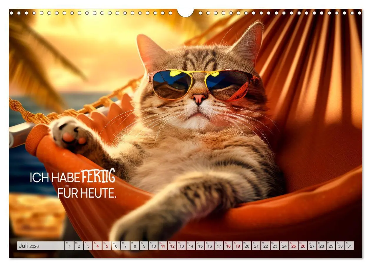 Bild: 9783457462560 | Süße Katzen und coole Sprüche (Wandkalender 2026 DIN A3 quer),...