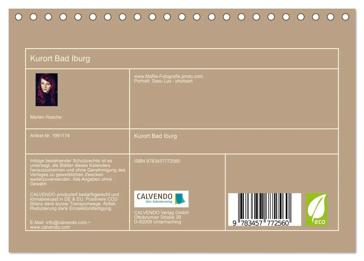 Bild: 9783457772560 | Kurort Bad Iburg (Tischkalender 2026 DIN A5 quer), CALVENDO...