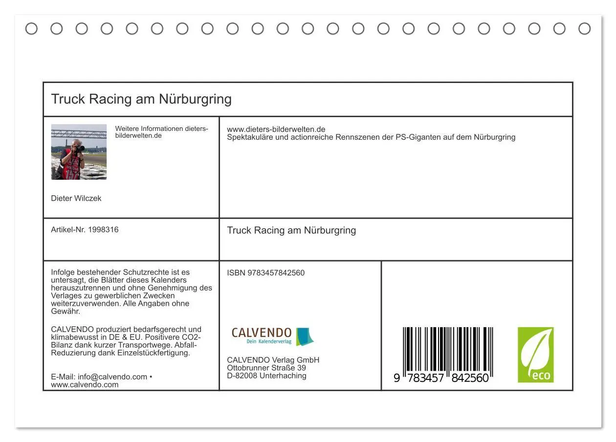 Bild: 9783457842560 | Truck Racing am Nürburgring (Tischkalender 2026 DIN A5 quer),...