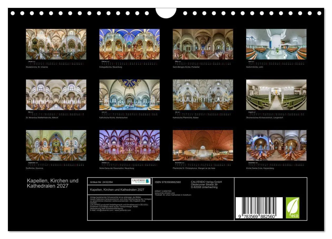 Bild: 9783569882560 | Kapellen, Kirchen und Kathedralen 2027 (Wandkalender 2027 DIN A4...