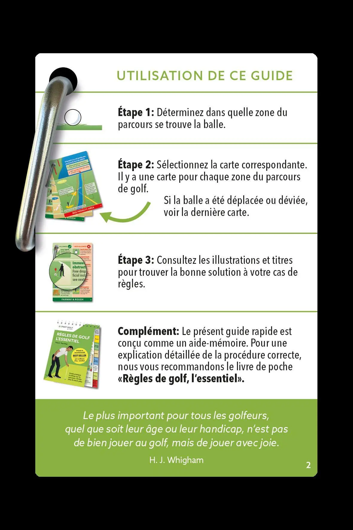 Bild: 9783906852560 | Règles de golf EXPRESS | Bag tag imperméable pour votre sac de golf