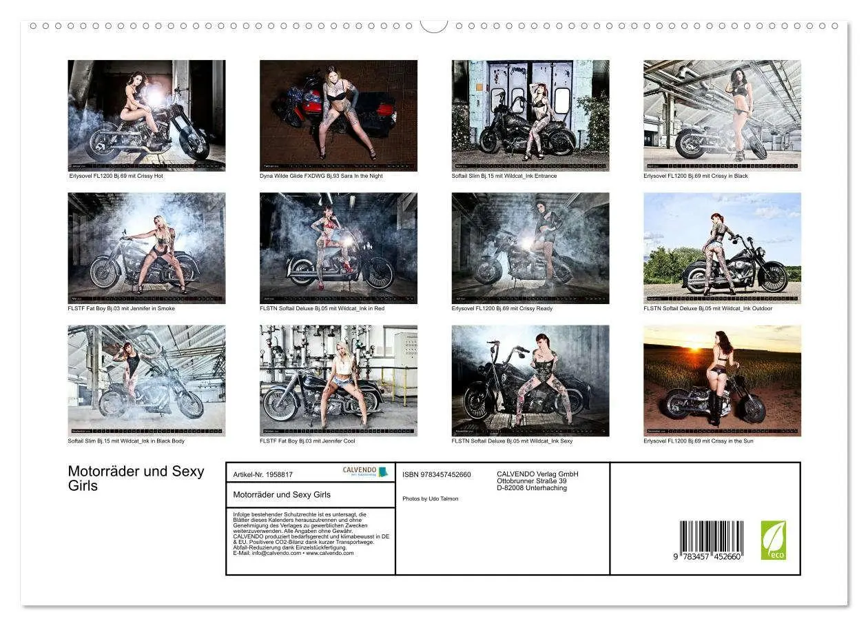 Bild: 9783457452660 | Motorräder und Sexy Girls (hochwertiger Premium Wandkalender 2026...