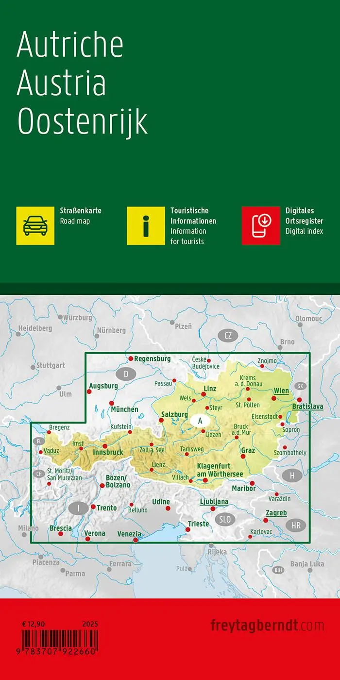 Rückseite: 9783707922660 | freytag &amp; berndt Straßenkarte Österreich 1:500.000 | Freytag &amp; Berndt