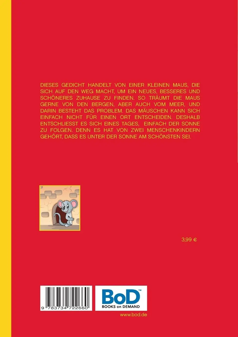 Rückseite: 9783734722660 | Hallo, kleine Maus | in Großbuchstaben | Denis Geier | Taschenbuch