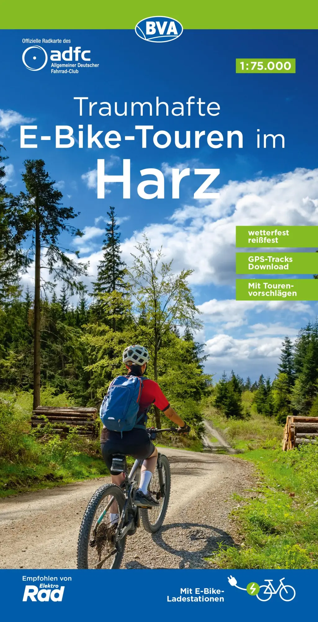 Cover: 9783969902660 | ADFC-Regionalkarte Traumhafte E-Bike-Touren im Harz, 1:75.000, mit...
