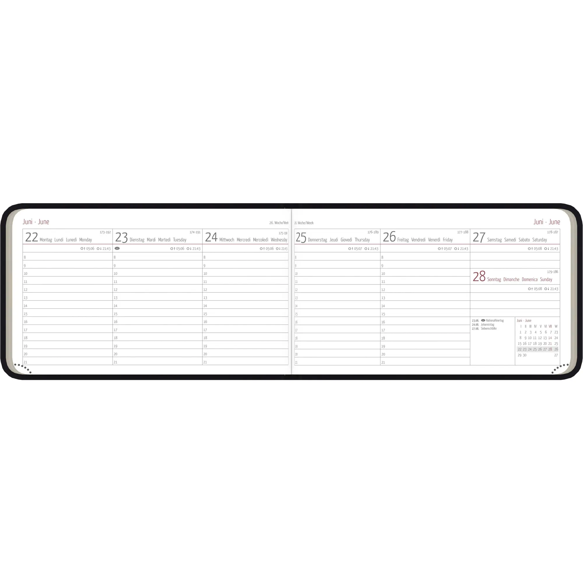 Bild: 4069095002760 | Timer TO GO Tucson schwarz 2026 - Büro-Kalender 15x9 cm - 1 Woche 2...