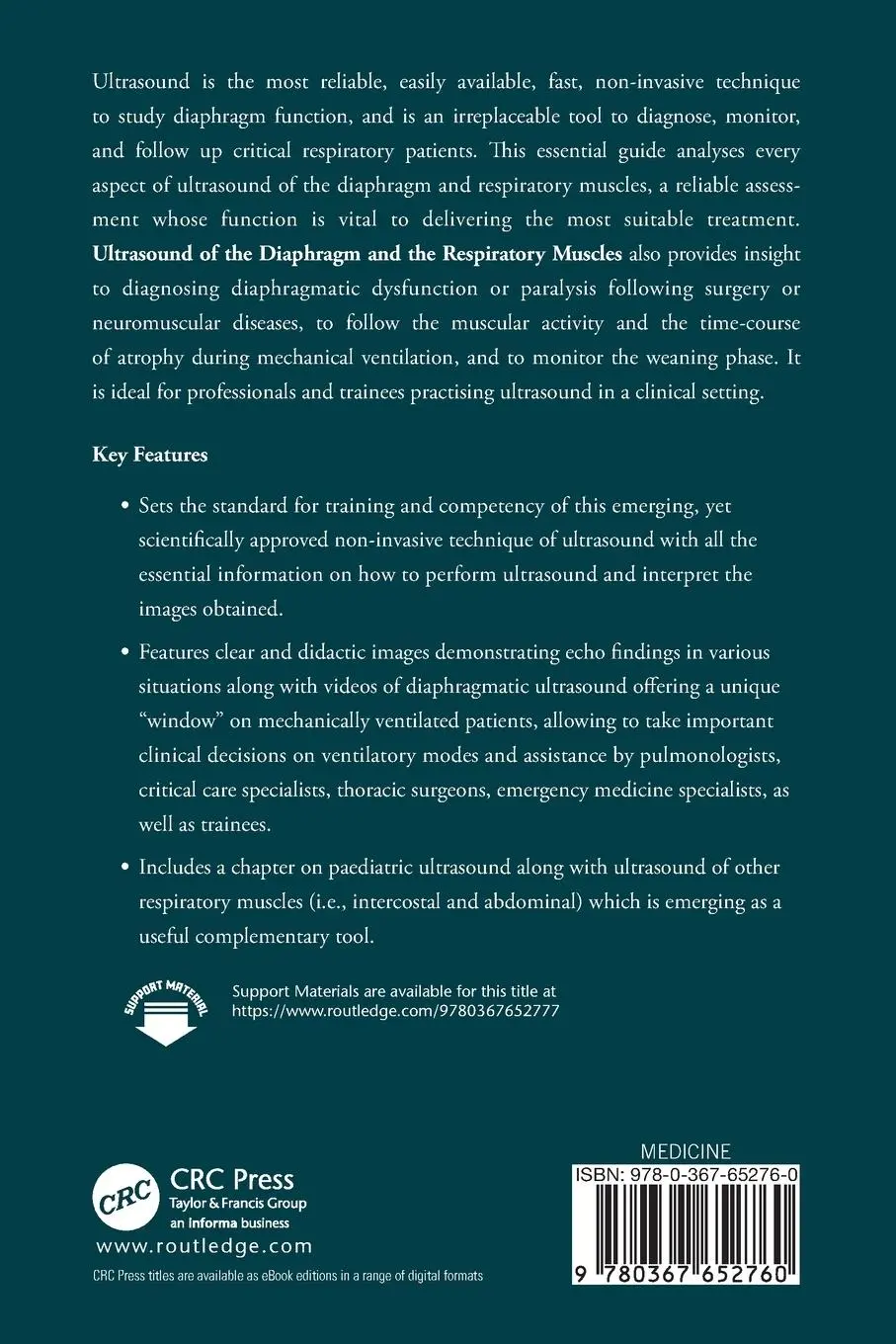 Rückseite: 9780367652760 | Ultrasound of the Diaphragm and the Respiratory Muscles | Zambon