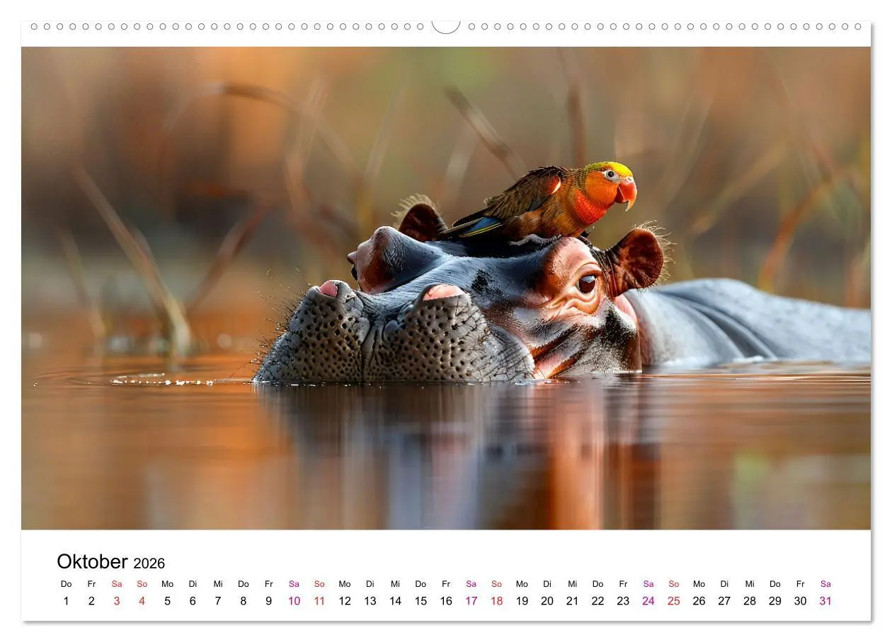 Bild: 9783457372760 | Flusspferde - Hippopotamus amphibius (Wandkalender 2026 DIN A2...