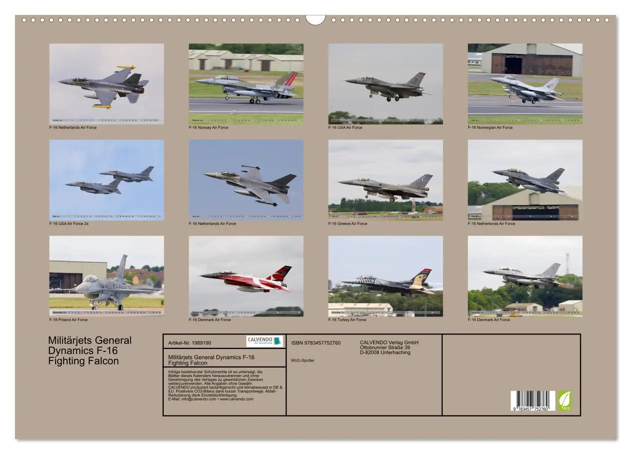 Bild: 9783457752760 | Militärjets General Dynamics F-16 Fighting Falcon (Wandkalender...