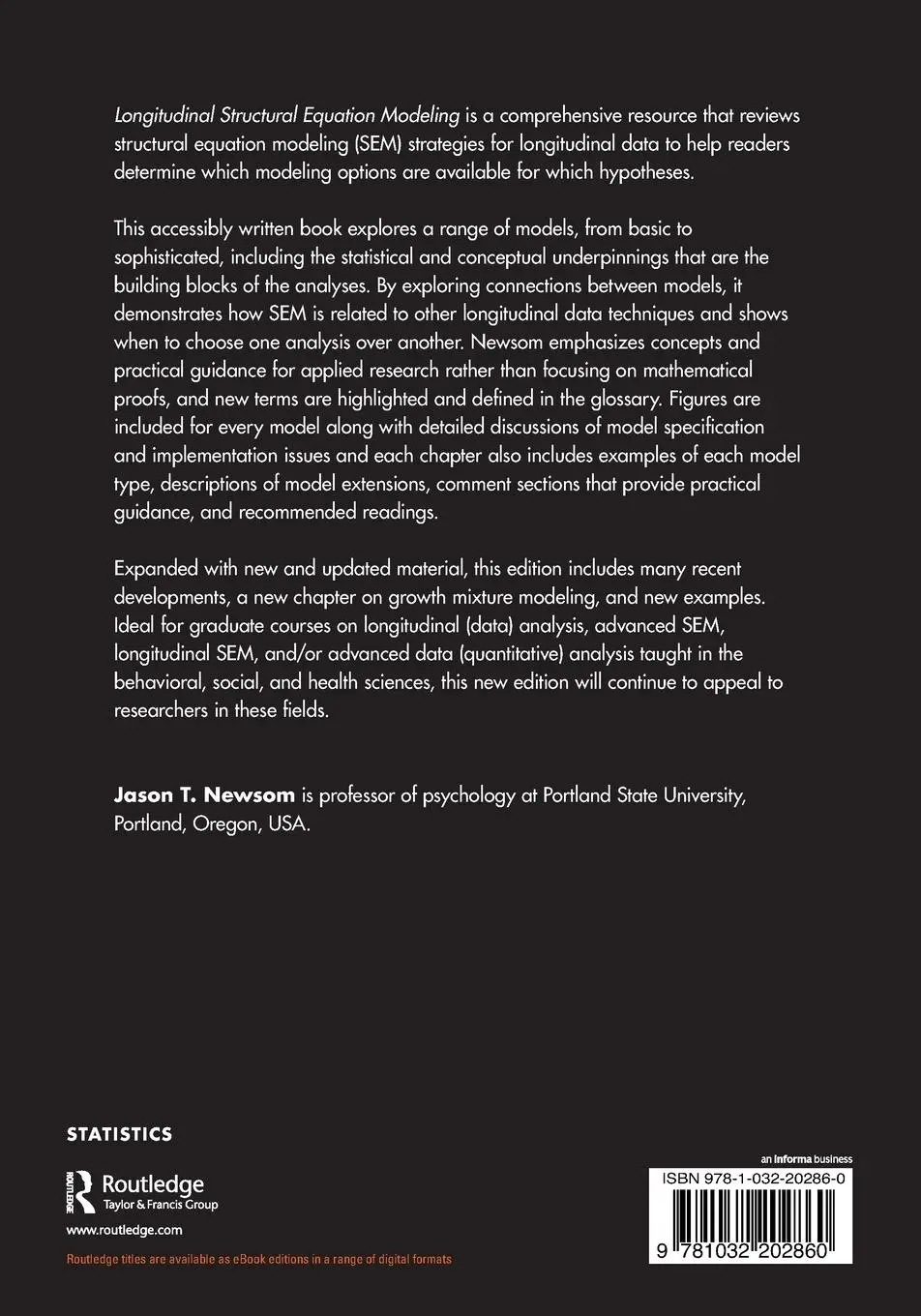 Rückseite: 9781032202860 | Longitudinal Structural Equation Modeling | Jason T. Newsom | Buch