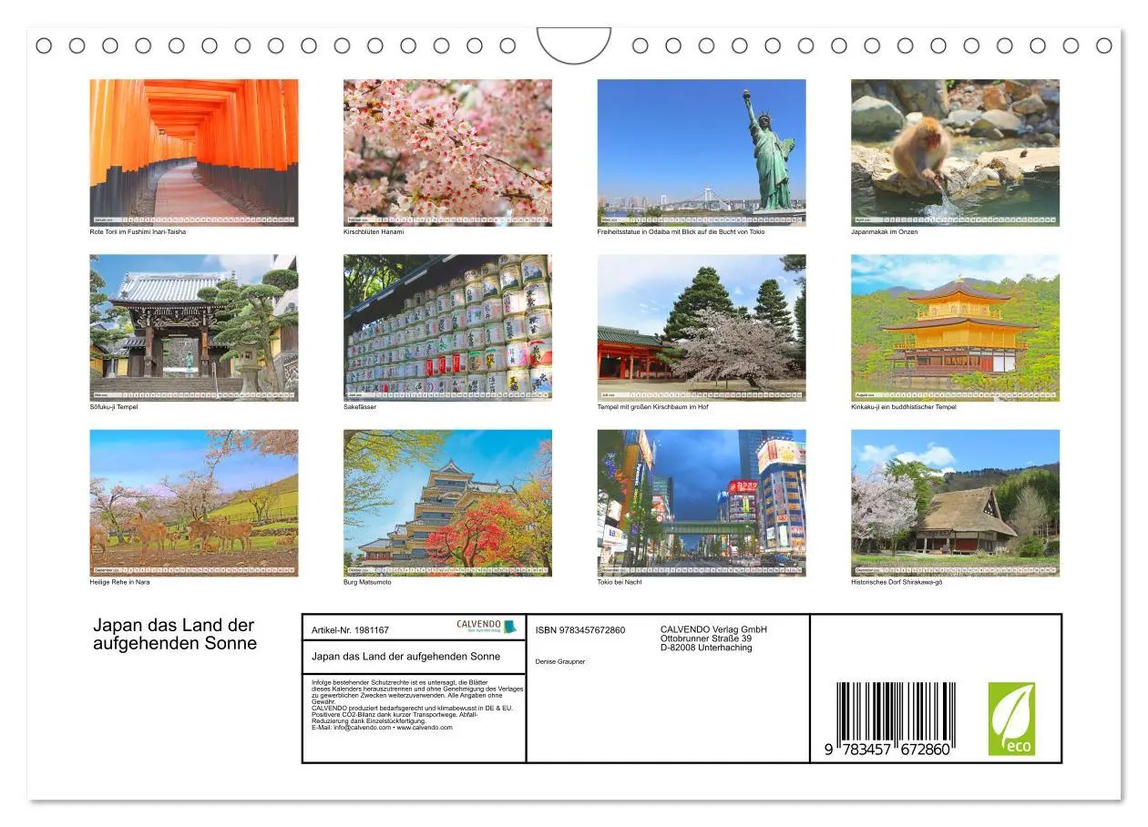 Bild: 9783457672860 | Japan das Land der aufgehenden Sonne (Wandkalender 2026 DIN A4...