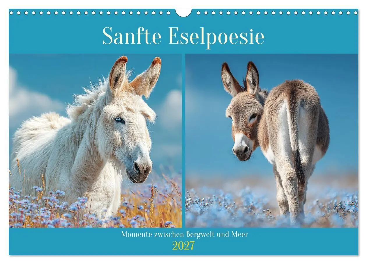 Cover: 9783516762860 | Sanfte Eselpoesie. Momente zwischen Bergwelt und Meer (Wandkalender...