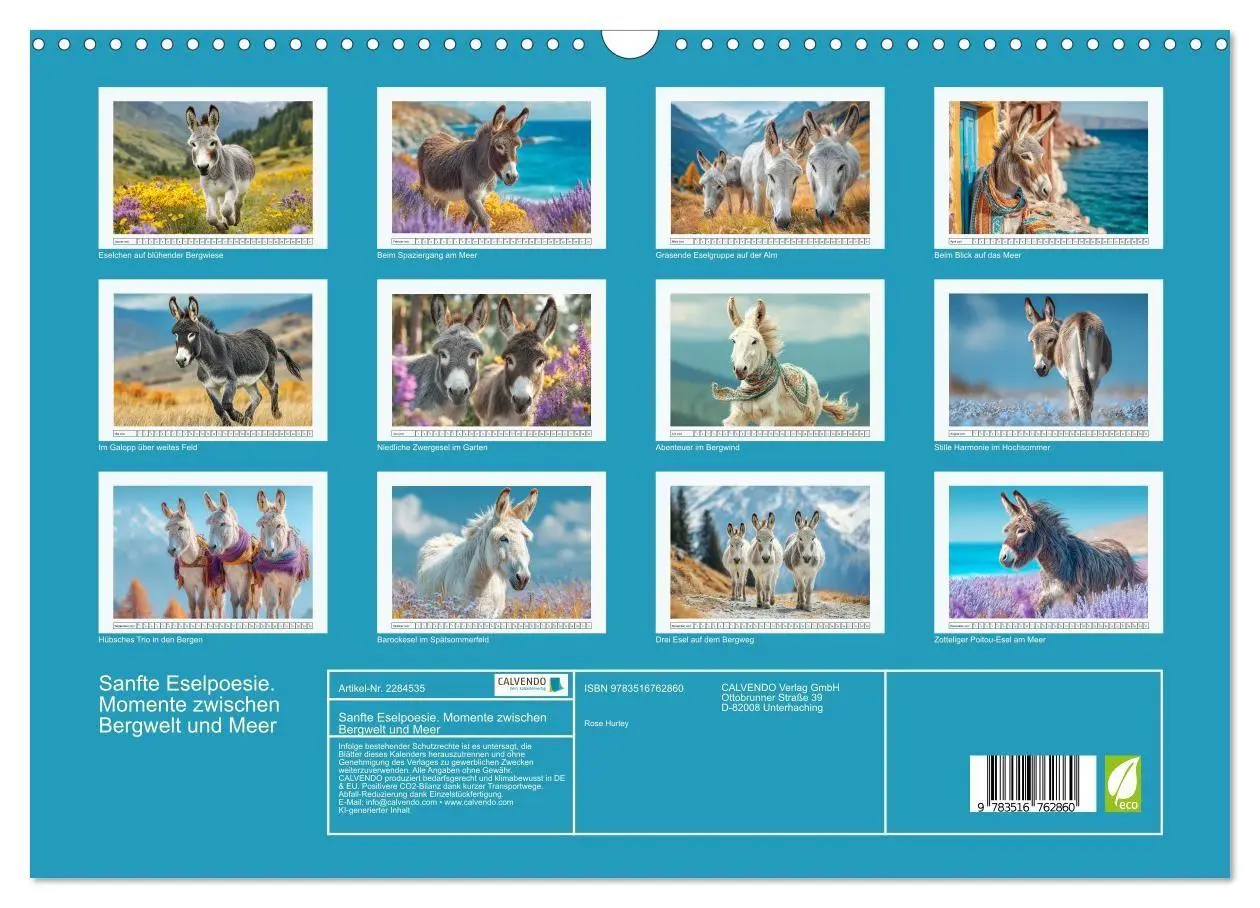 Bild: 9783516762860 | Sanfte Eselpoesie. Momente zwischen Bergwelt und Meer (Wandkalender...