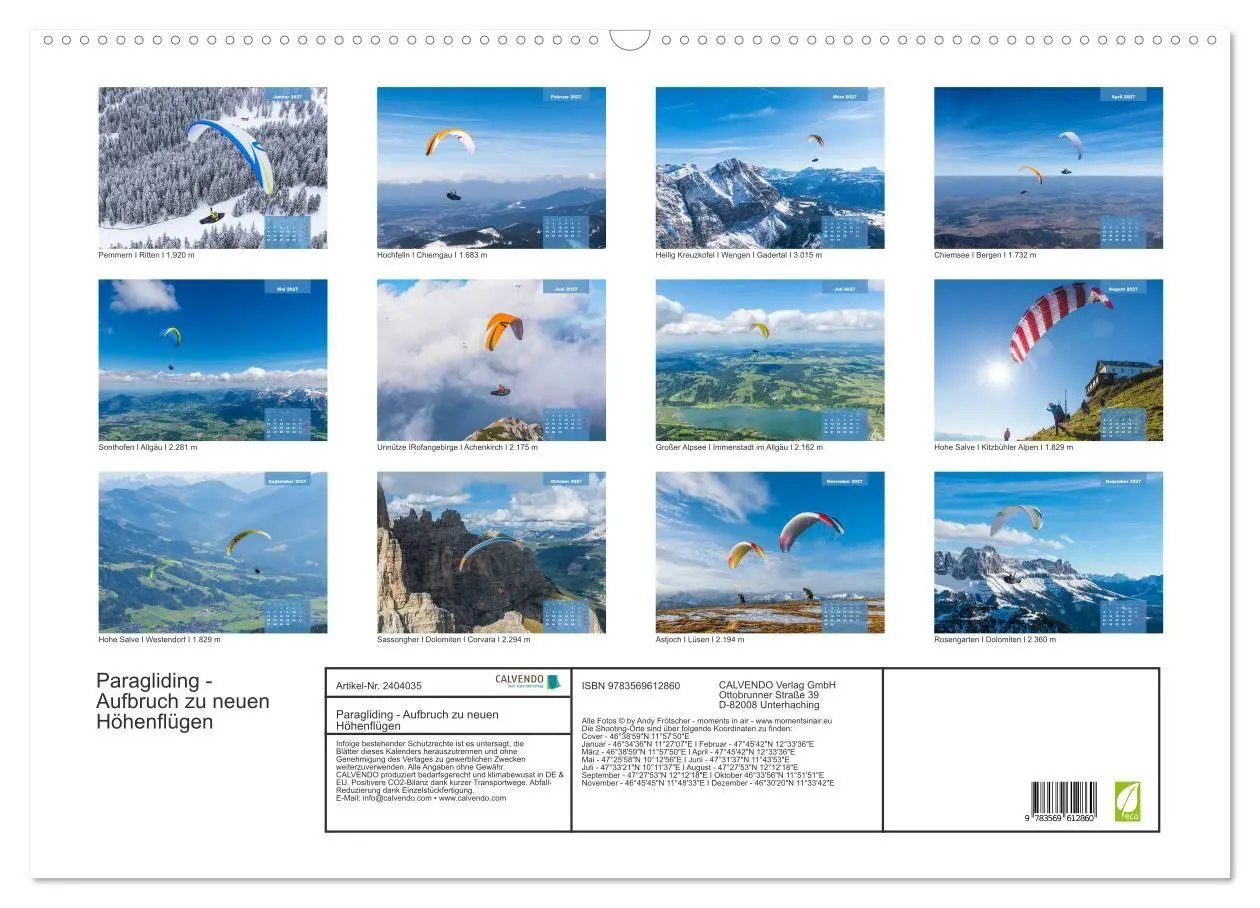 Bild: 9783569612860 | Paragliding - Aufbruch zu neuen Höhenflügen (Wandkalender 2027 DIN...