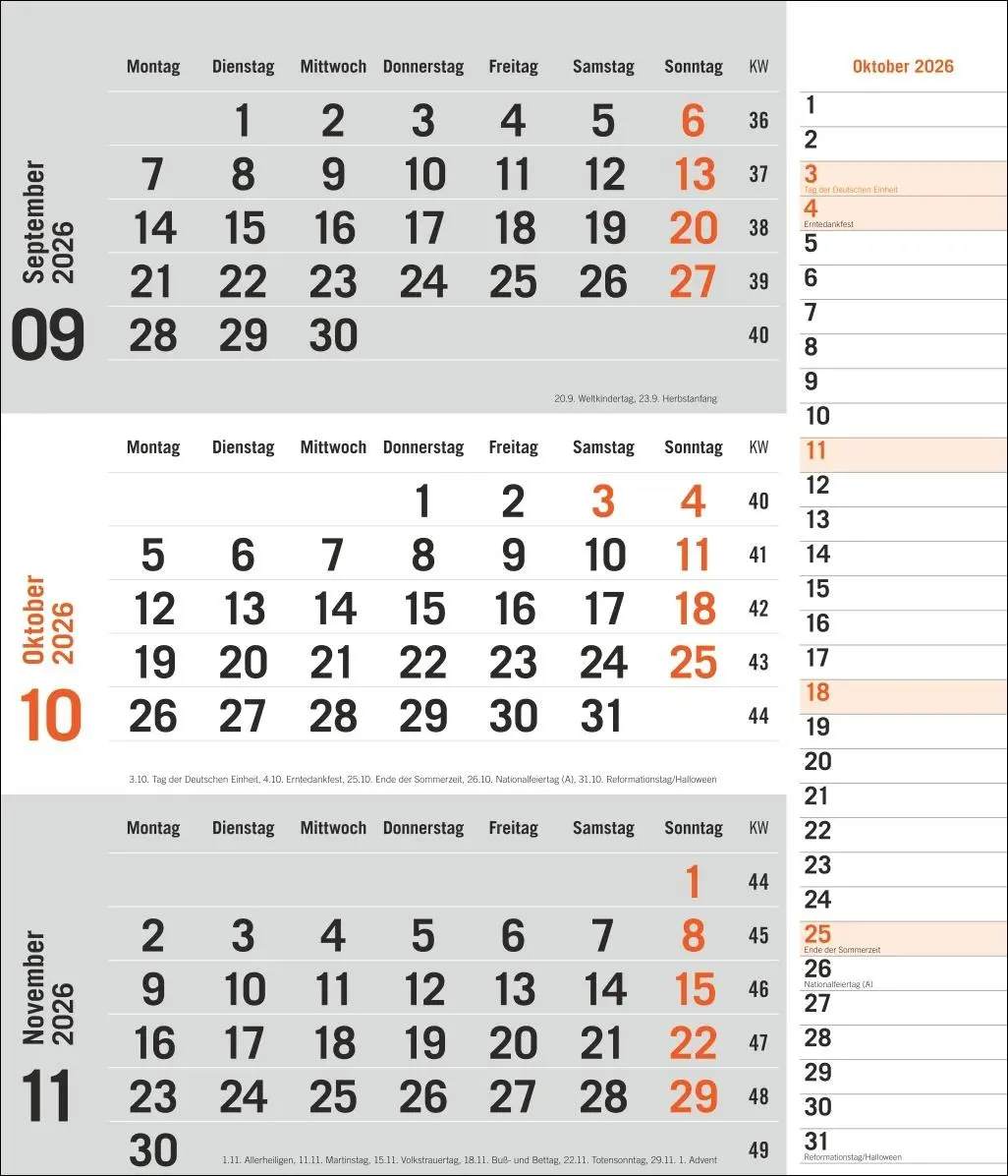 Bild: 9783756412860 | times&amp;more 3-Monatsplaner, orange 2026 | Heye | Kalender | 12 S.