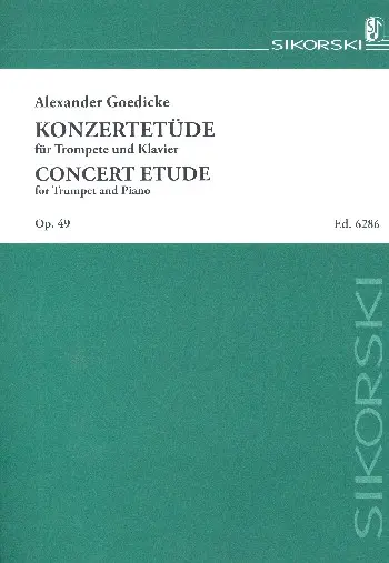 Cover: 9790003062860 | Konzert-Etüde op.49 für Trompete und Klavier | Alexander Goedicke