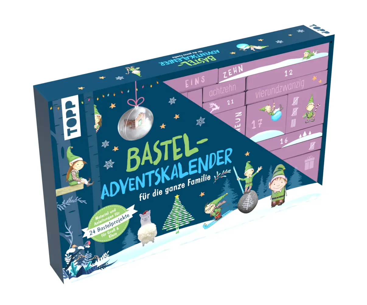Cover: 4007742182960 | Familien-Bastel-Adventskalender - 24 Bastelprojekte mit Material