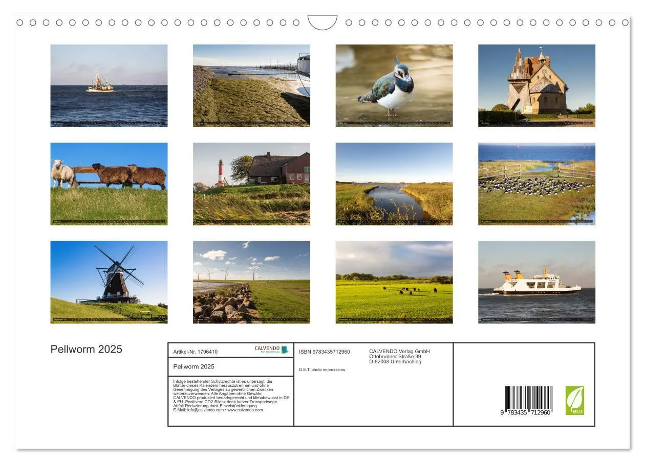Bild: 9783435712960 | Pellworm 2025 (Wandkalender 2025 DIN A3 quer), CALVENDO Monatskalender