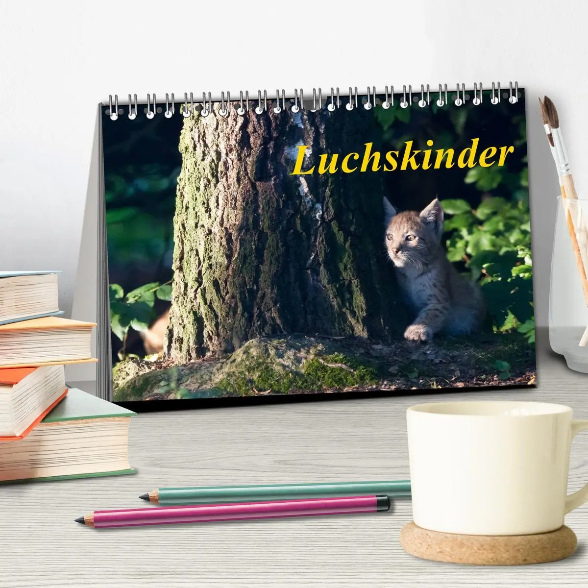 Bild: 9783457972960 | Luchskinder (Tischkalender 2026 DIN A5 quer), CALVENDO Monatskalender