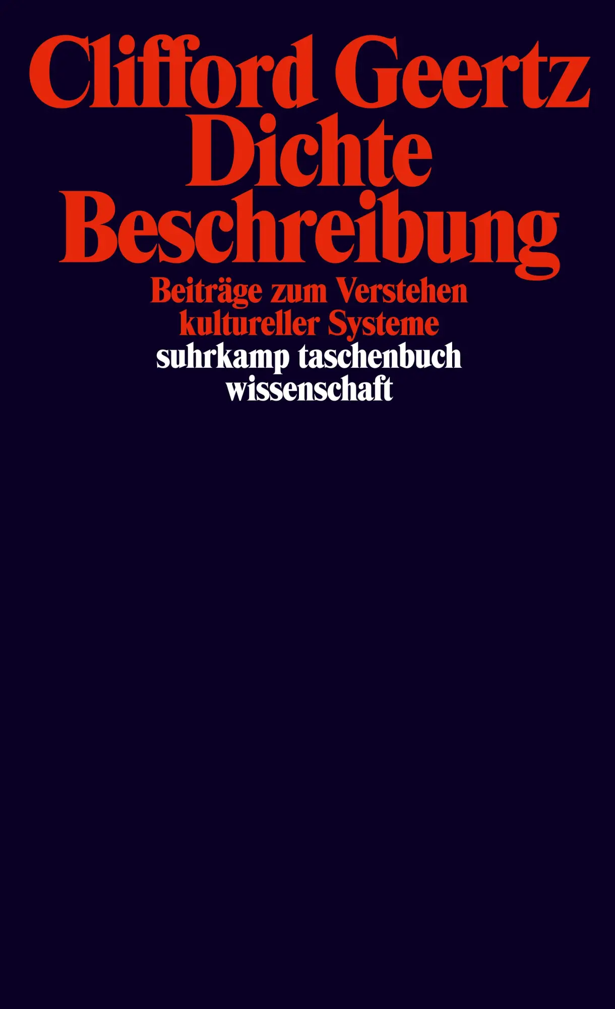 Cover: 9783518282960 | Dichte Beschreibung | Beiträge zum Verstehen kultureller Systeme