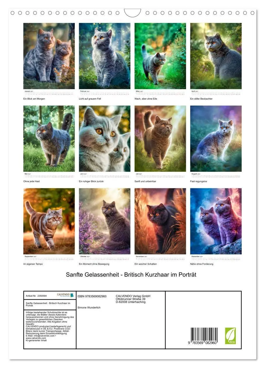 Bild: 9783569082960 | Sanfte Gelassenheit - Britisch Kurzhaar im Porträt (Wandkalender...