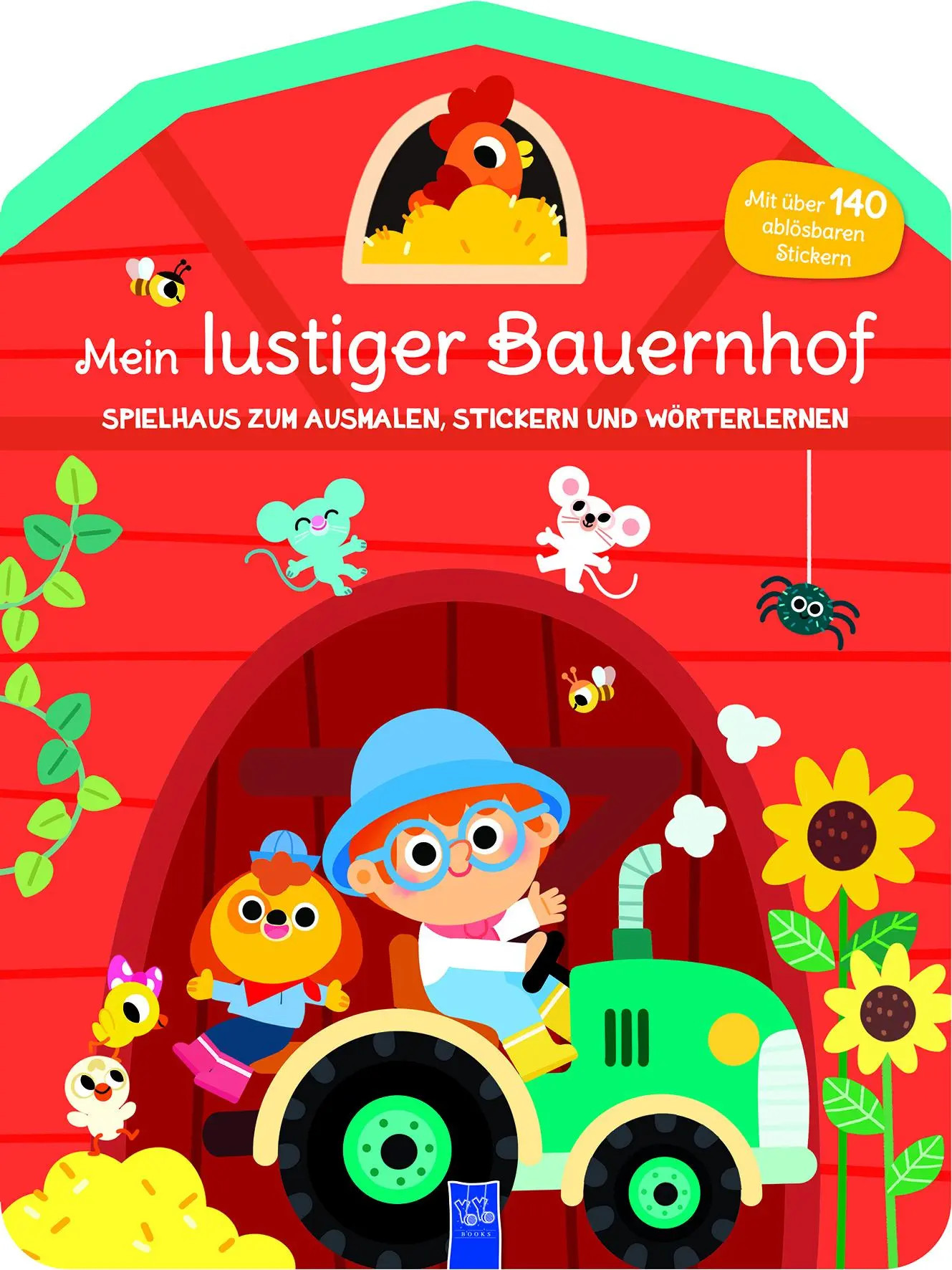Cover: 9789465052960 | Mein lustiger Bauernhof - Spielhaus zum Ausmalen, Stickern und...