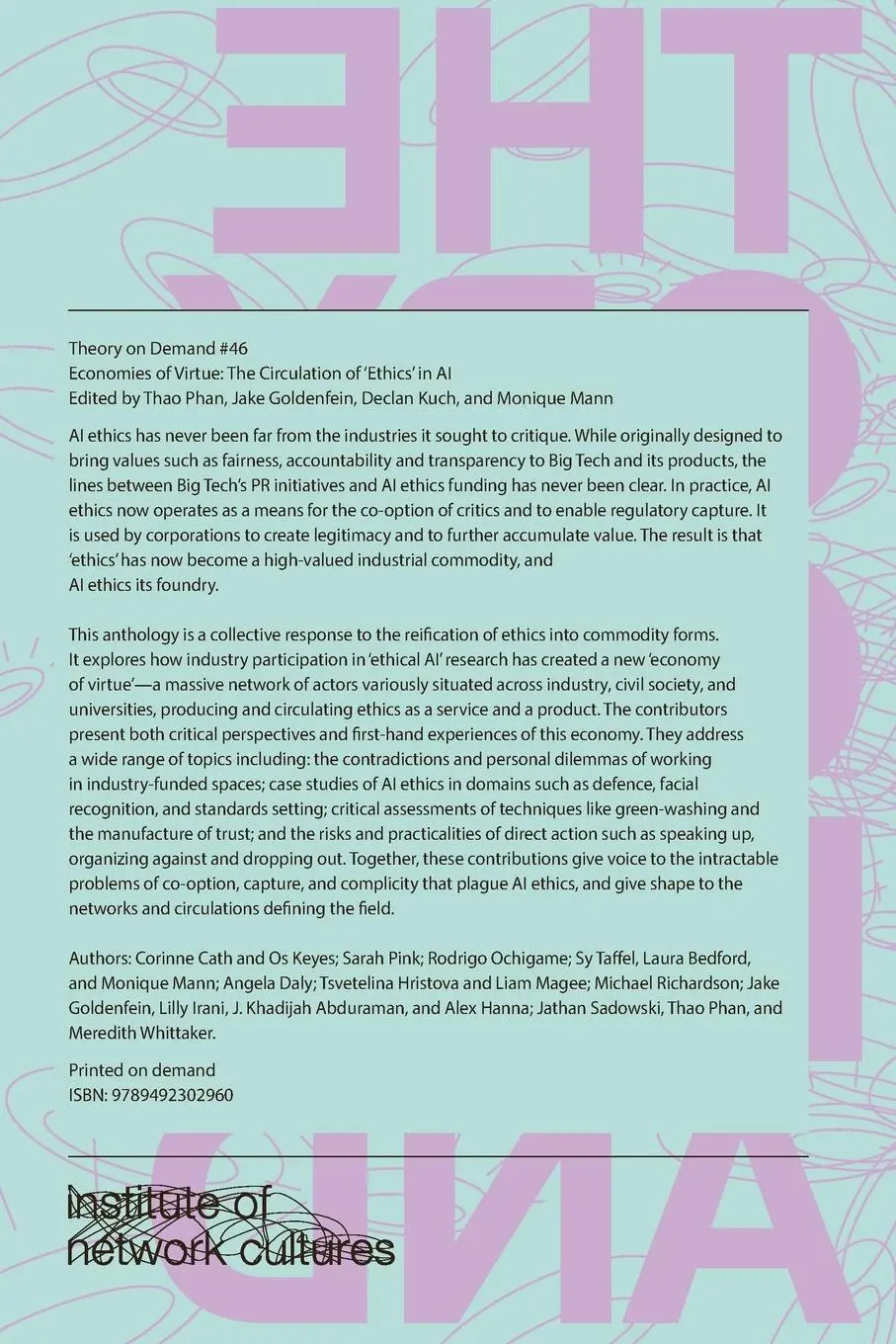Rückseite: 9789492302960 | Economies of Virtue | The Circulation of 'Ethics' in AI | Phan (u. a.)