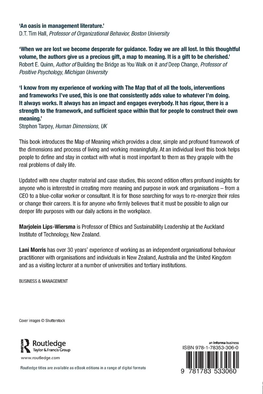 Rückseite: 9781783533060 | The Map of Meaningful Work (2e) | Marjolein Lips-Wiersma (u. a.)