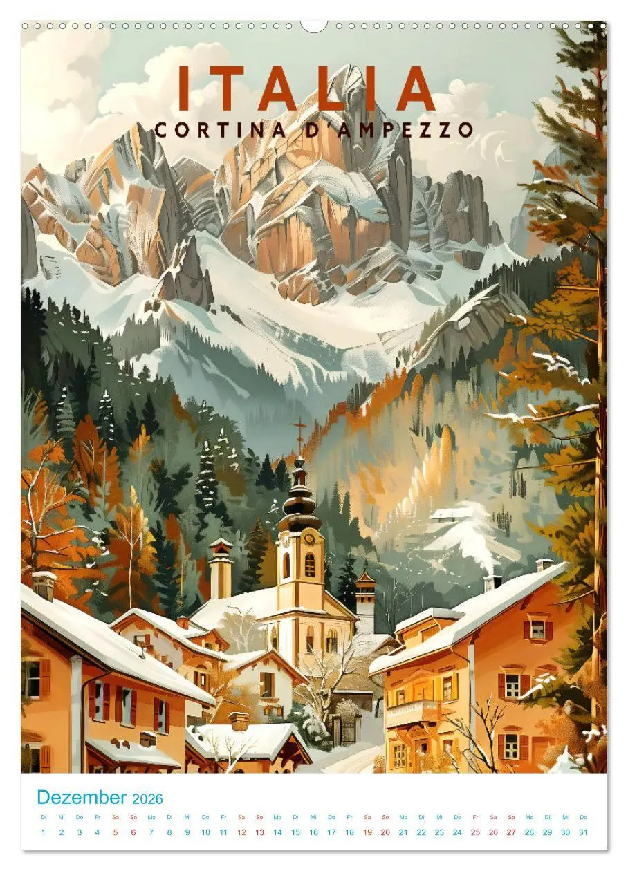 Bild: 9783516263060 | Italien - Old School Poster Style (Wandkalender 2026 DIN A2 hoch),...