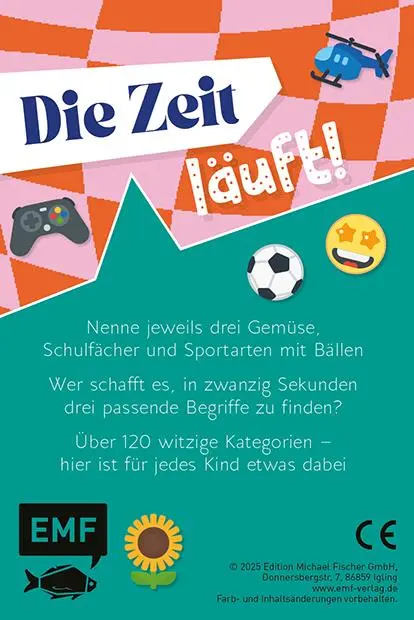 Rückseite: 4260478343160 | Kartenspiel: Nenne drei - schon vorbei! ... für Kids! | Spiel | 64 S.