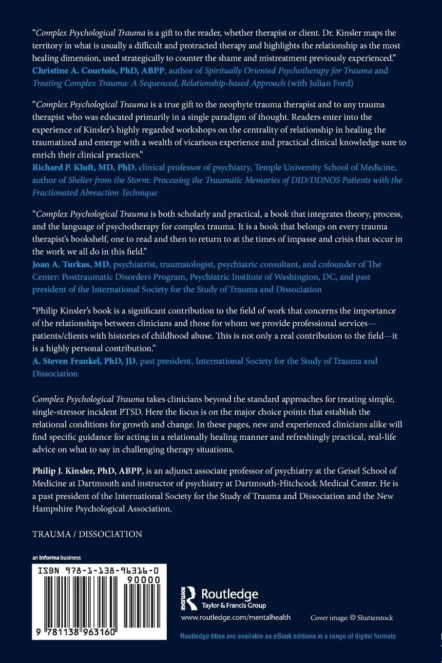 Rückseite: 9781138963160 | Complex Psychological Trauma | The Centrality of Relationship | Buch