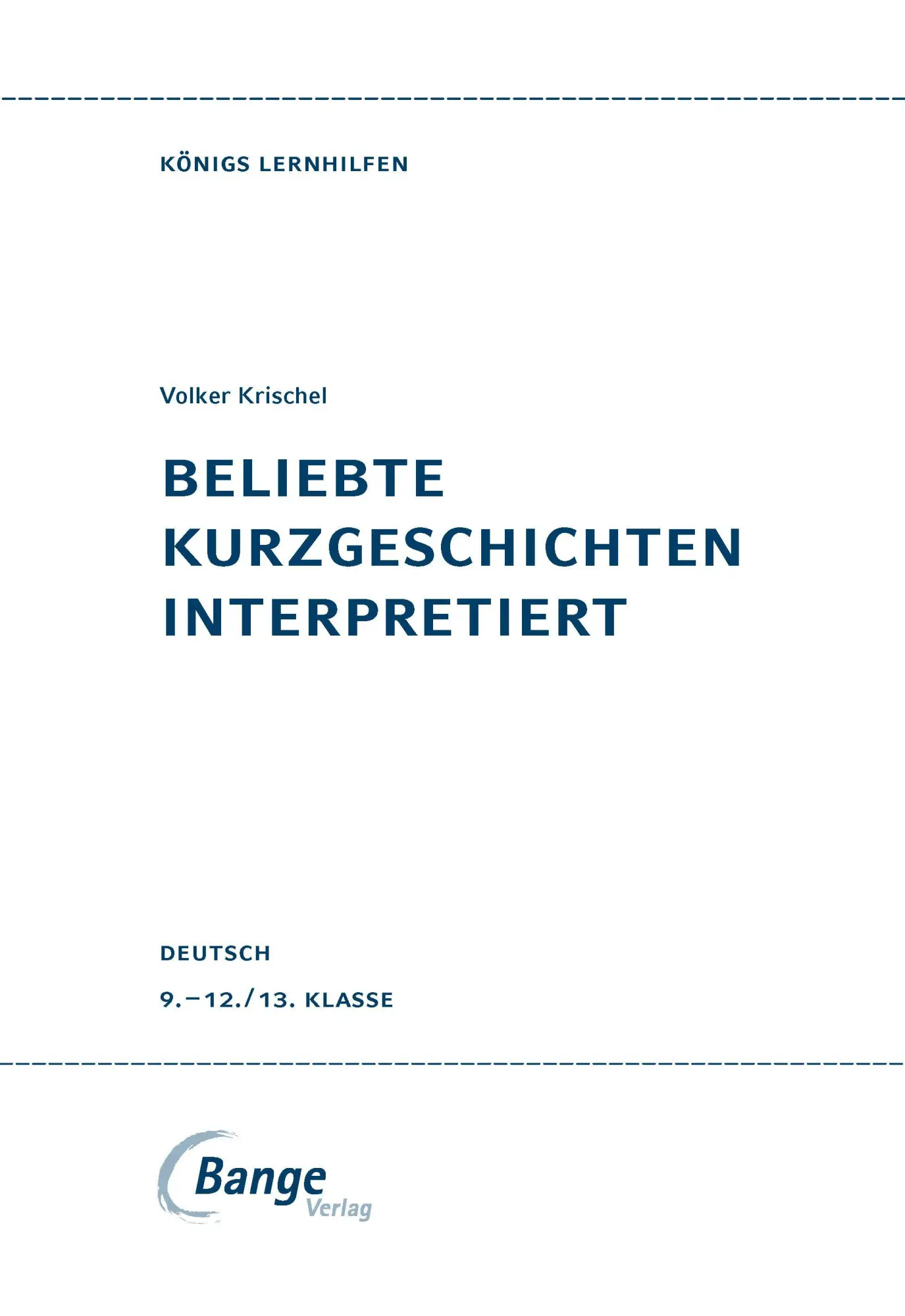 Bild: 9783129303160 | Beliebte Kurzgeschichten interpretiert | Georg Britting (u. a.) | Buch