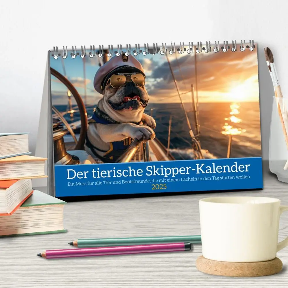 Bild: 9783457163160 | Der tierisch Skipper-Kalender (Tischkalender 2025 DIN A5 quer),...