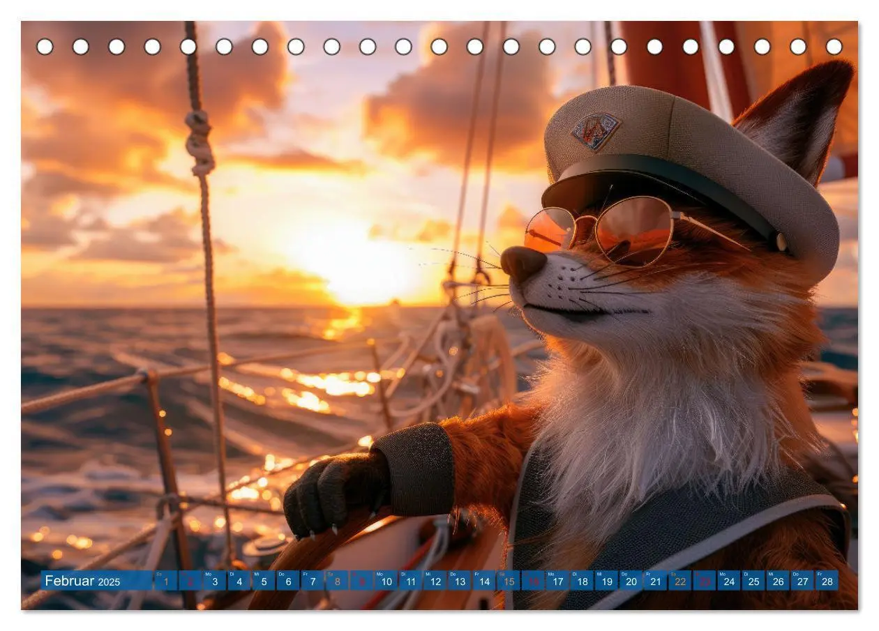 Bild: 9783457163160 | Der tierisch Skipper-Kalender (Tischkalender 2025 DIN A5 quer),...