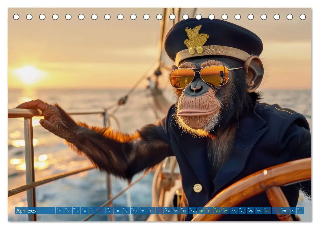 Bild: 9783457163160 | Der tierisch Skipper-Kalender (Tischkalender 2025 DIN A5 quer),...