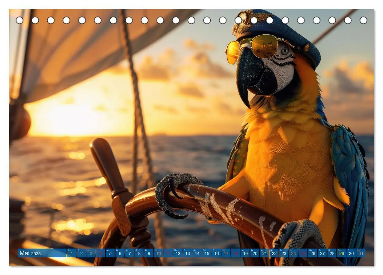 Bild: 9783457163160 | Der tierisch Skipper-Kalender (Tischkalender 2025 DIN A5 quer),...