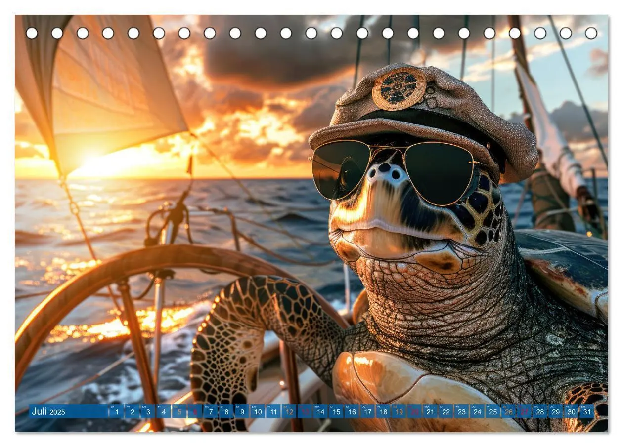 Bild: 9783457163160 | Der tierisch Skipper-Kalender (Tischkalender 2025 DIN A5 quer),...