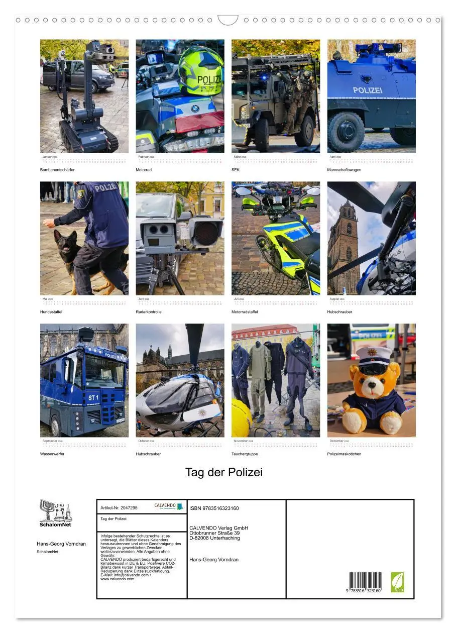 Bild: 9783516323160 | Tag der Polizei (Wandkalender 2026 DIN A2 hoch), CALVENDO...
